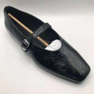 NWT Katy Perry Women's "The Evie" Black Patent Mary Jane Flat Shoes 9M
